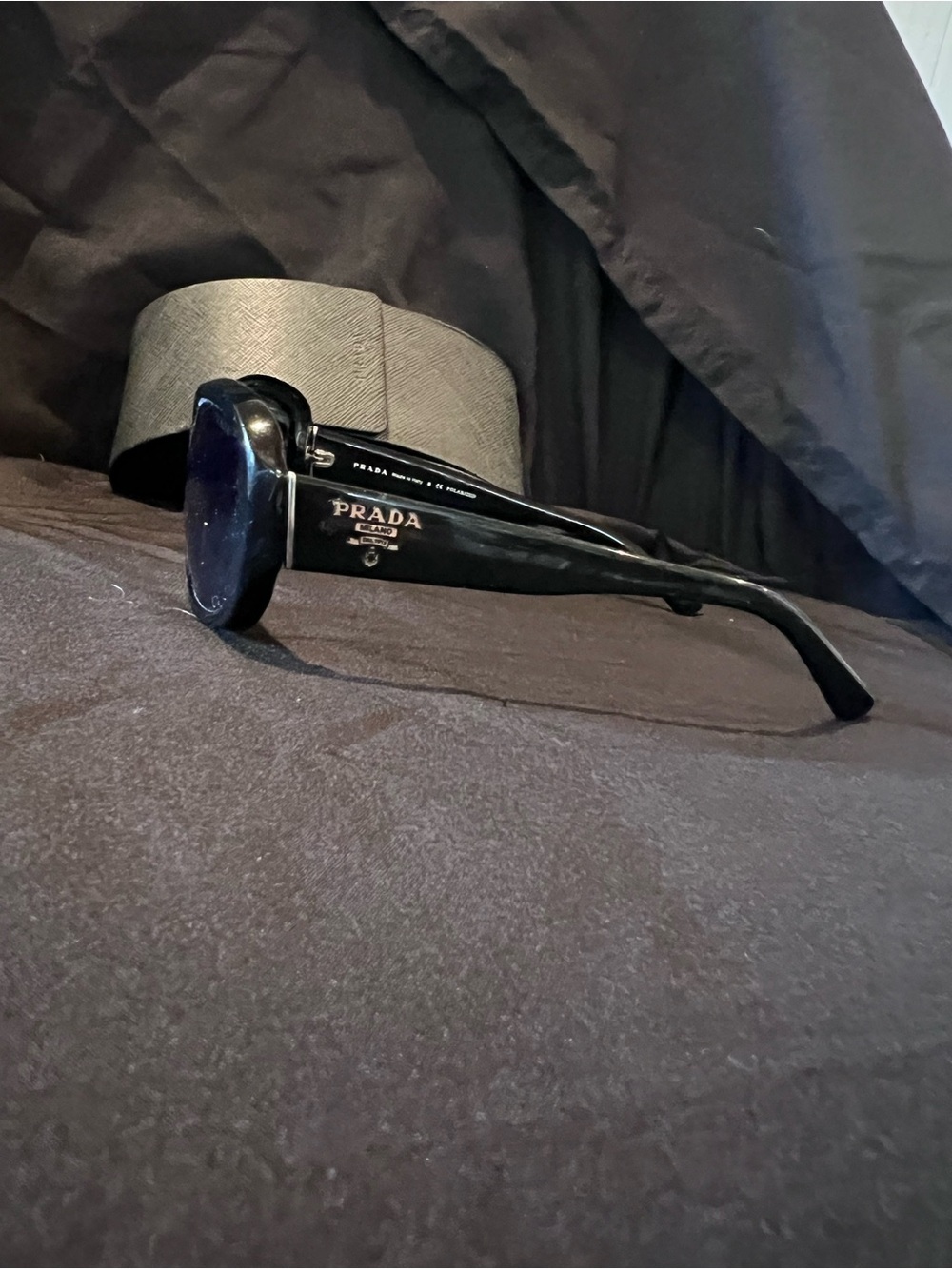 Prada Glossy Black Oversized Sunglasses - Picture 4 of 8